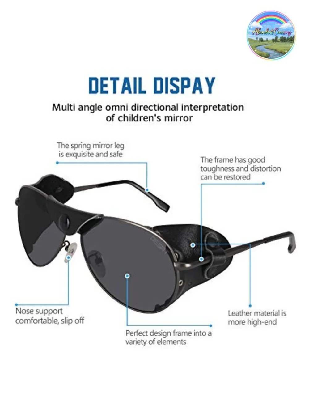 Polarized Side Shield Sunglasses Titanium Alloy Aviator Hiking Fishing
